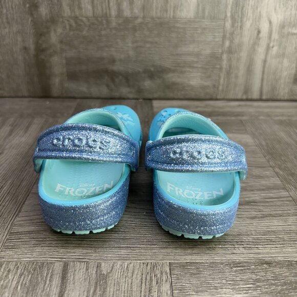 CROCS Frozen Elsa Classic Toddler size 5 Blue Clog - Picture 6 of 8